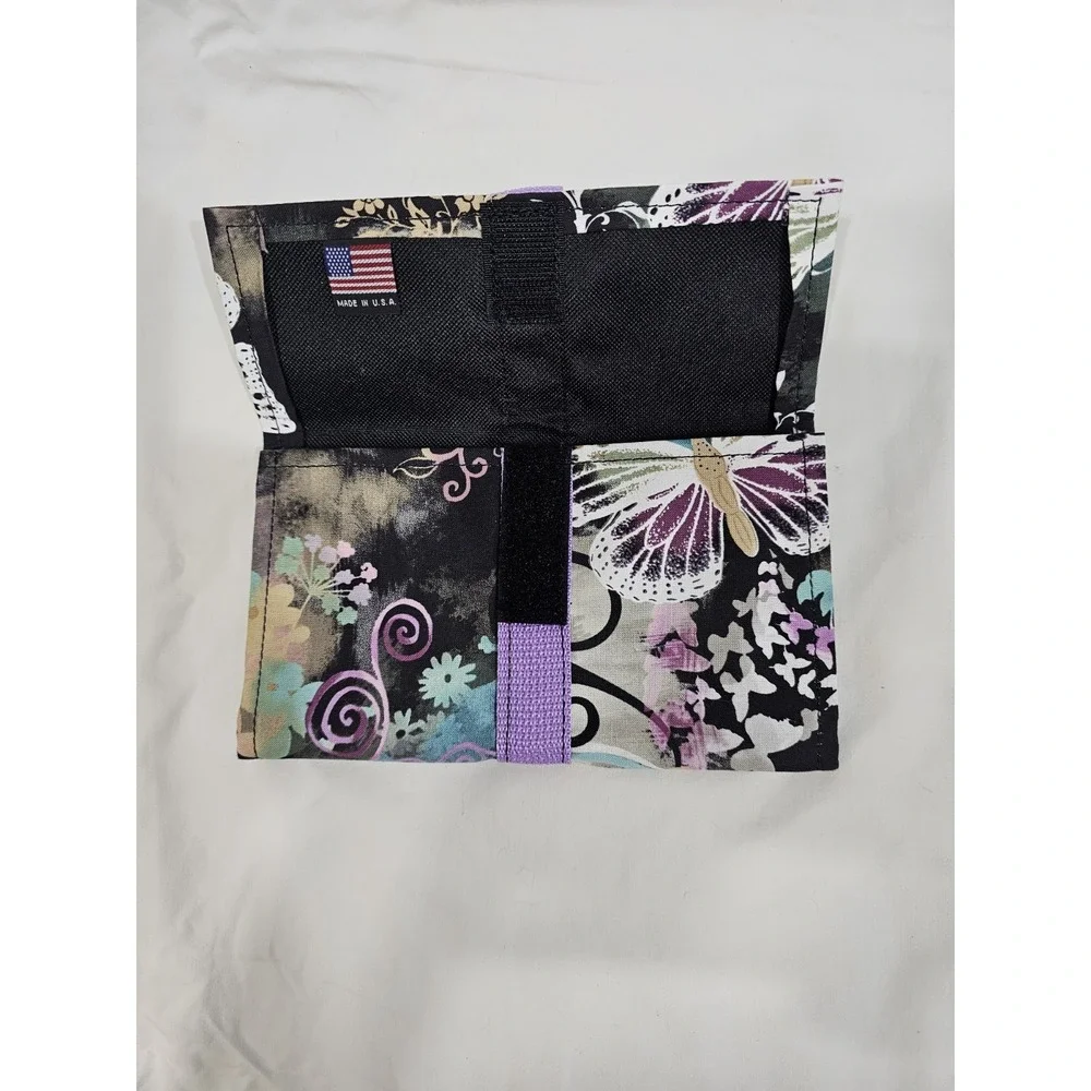 Expandable (2in)Cash/Coupon Holder 8 In x 4 3/4‎ In W/Purple Tones & Butterflies